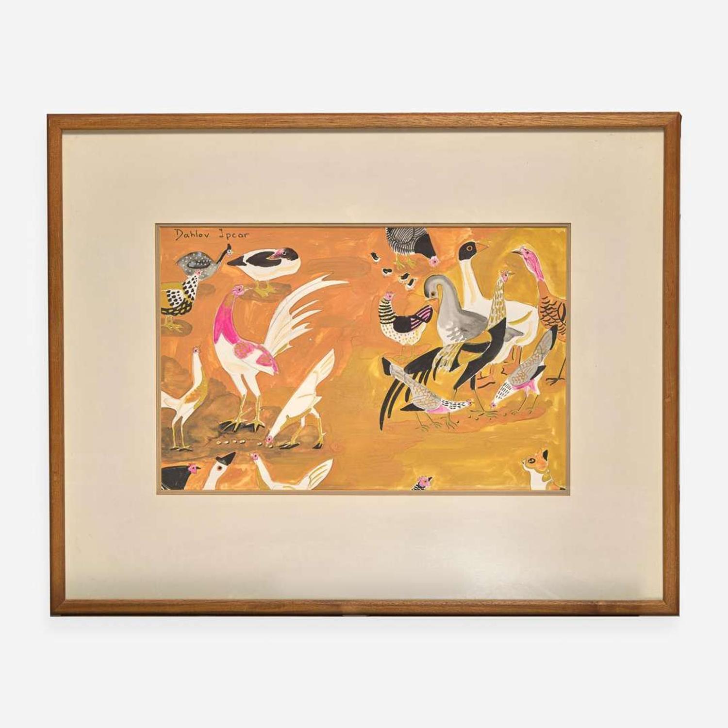 Dahlov Zorach Ipcar (American, 1917-2017) Two gouaches from Bright Barnyard