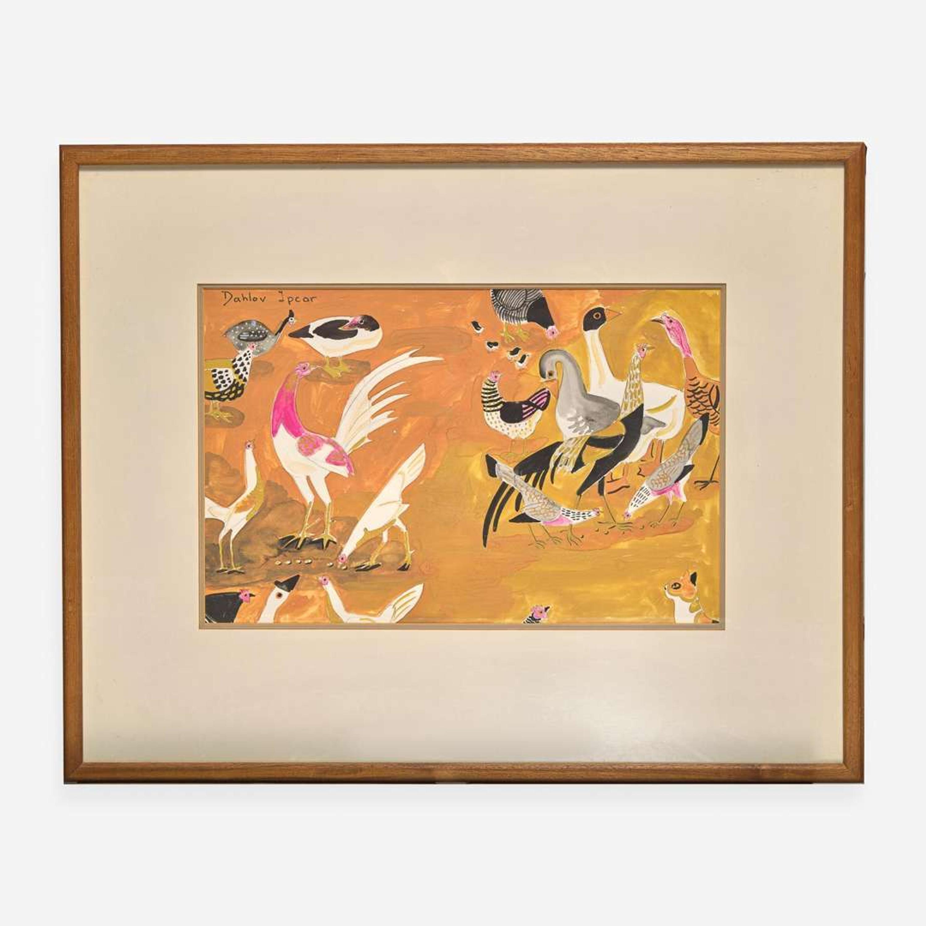 Dahlov Zorach Ipcar (American, 1917-2017) Two gouaches from Bright Barnyard
