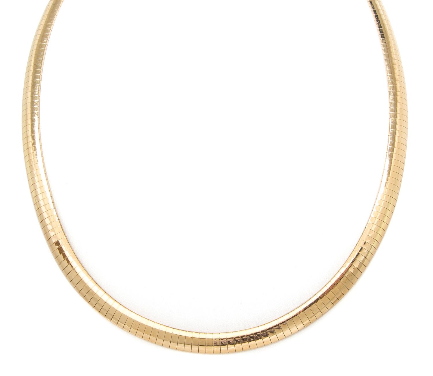 A 14 Karat Yellow Gold Omega Necklace, 26.20 dwts.