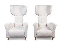 Pair of High Back Arm Chairs
