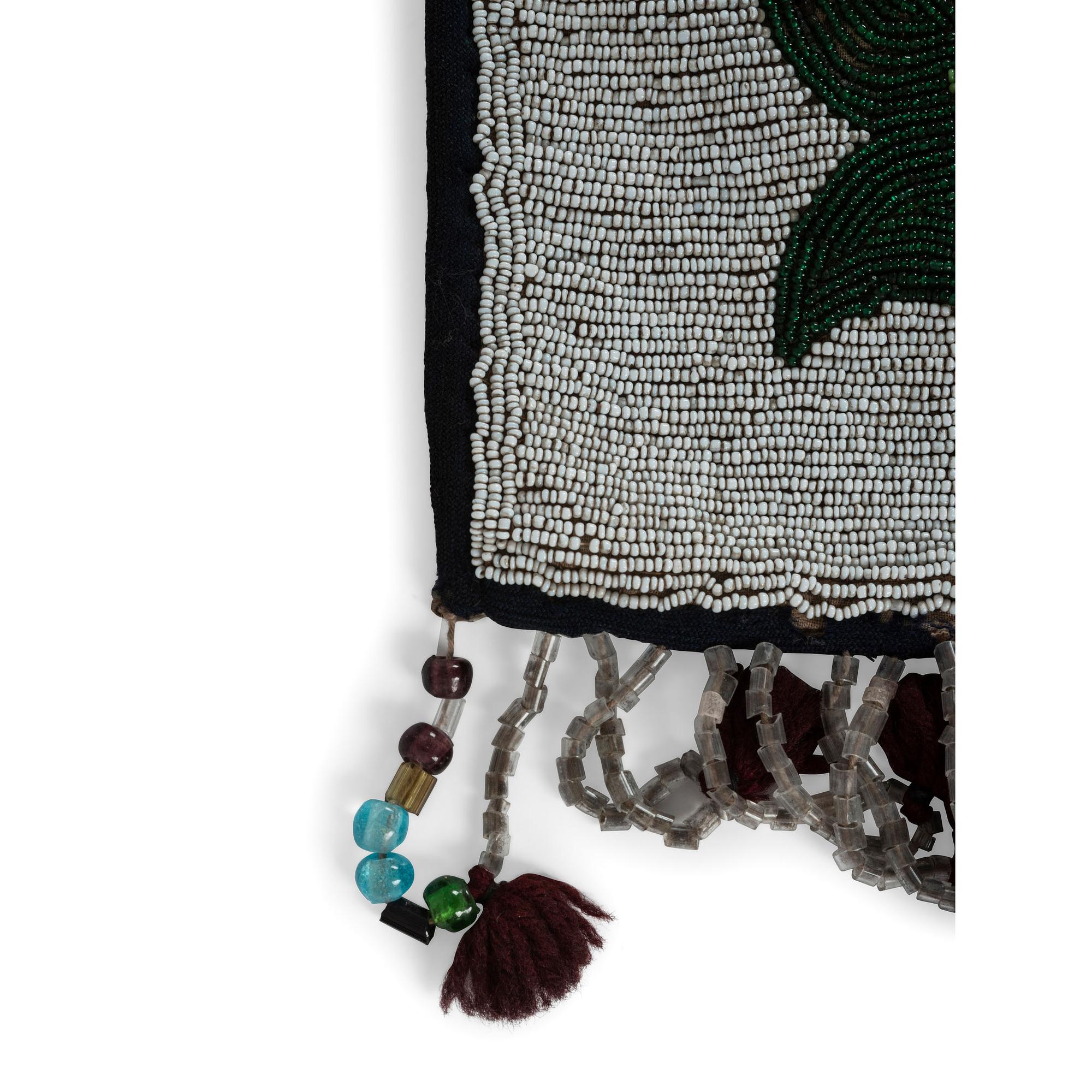 Anishinaabe Pictorial Beaded Bandolier Bag, Fourth of July