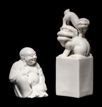Two Chinese Blanc-de-Chine Porcelain Articles