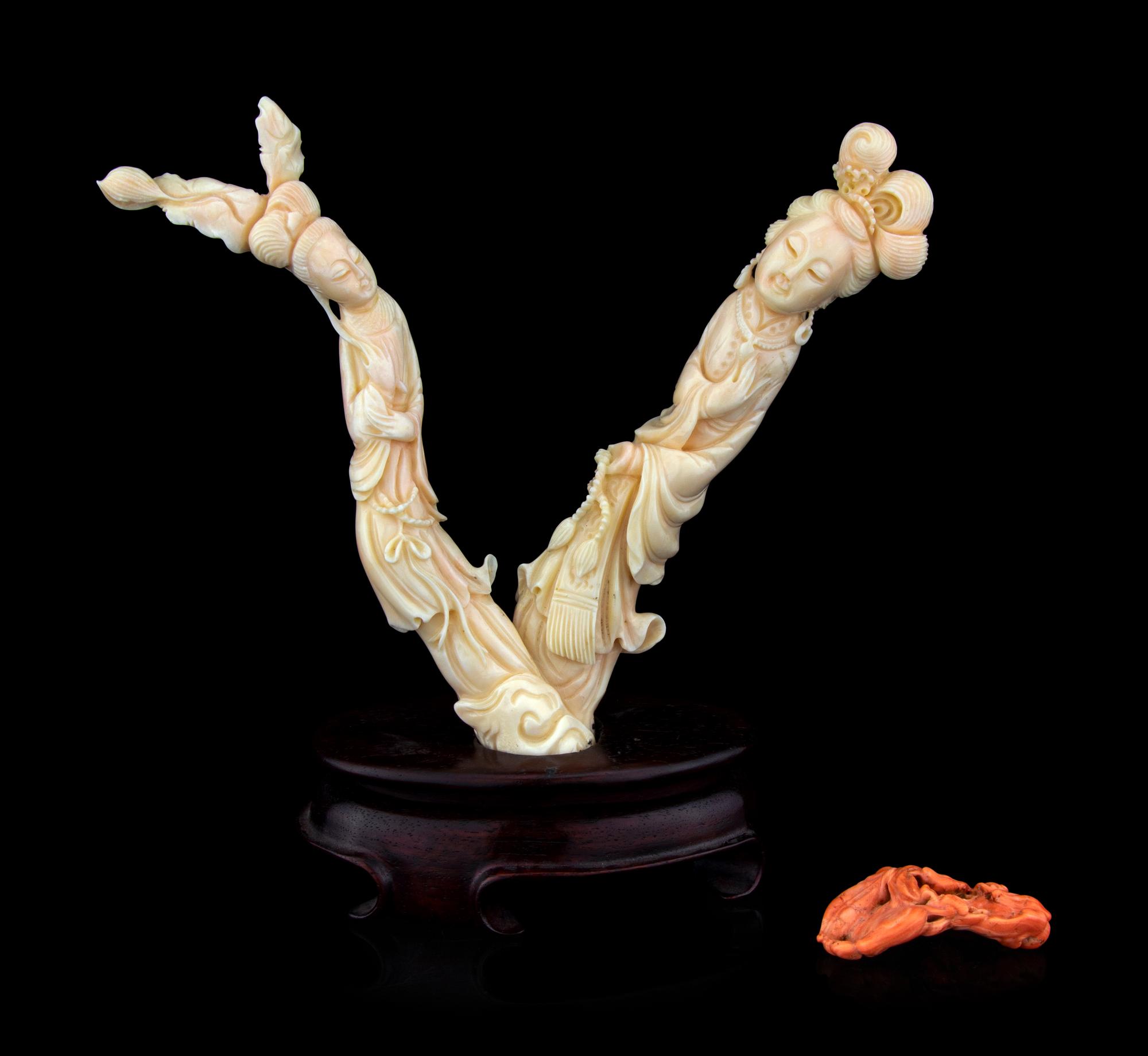 Two Chinese Coral Carvings