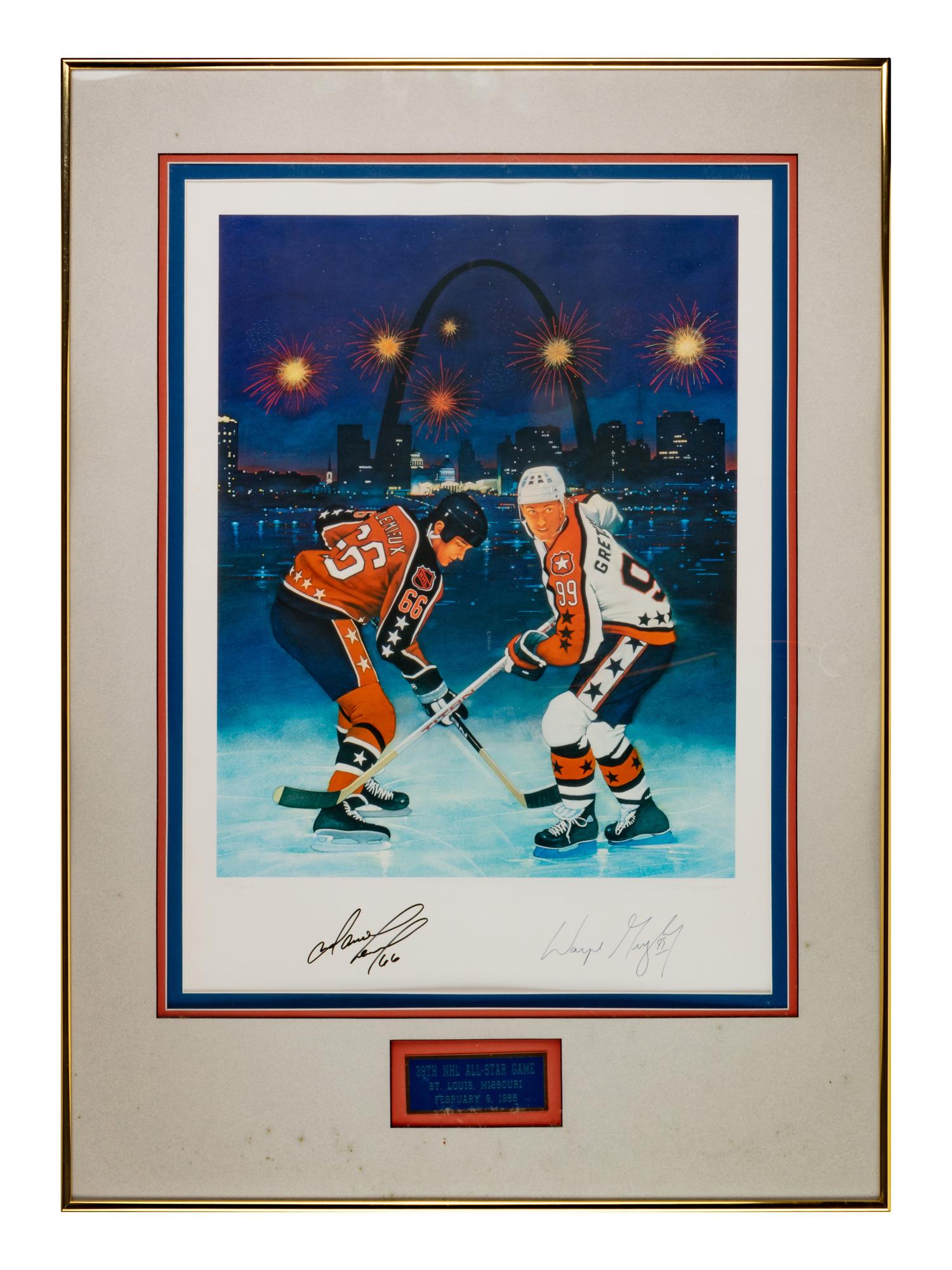 A Large Group of Hockey Hall of Fame Signed Artworks Including Wayne Gretzky and Mario Lemieux