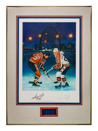 A Large Group of Hockey Hall of Fame Signed Artworks Including Wayne Gretzky and Mario Lemieux