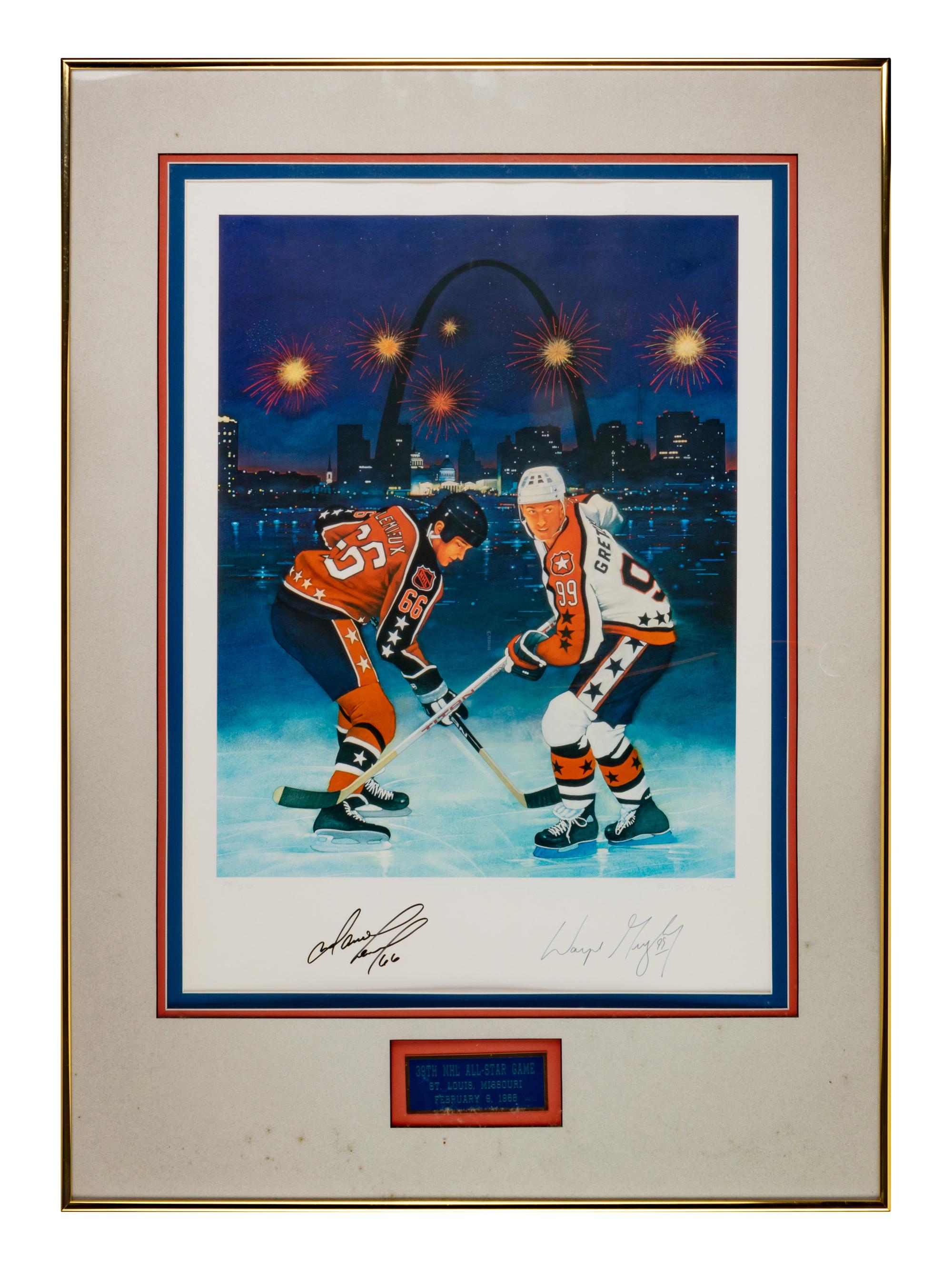 A Large Group of Hockey Hall of Fame Signed Artworks Including Wayne Gretzky and Mario Lemieux