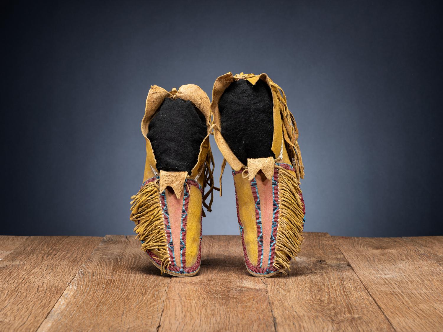 Kiowa Beaded Hide Moccasins