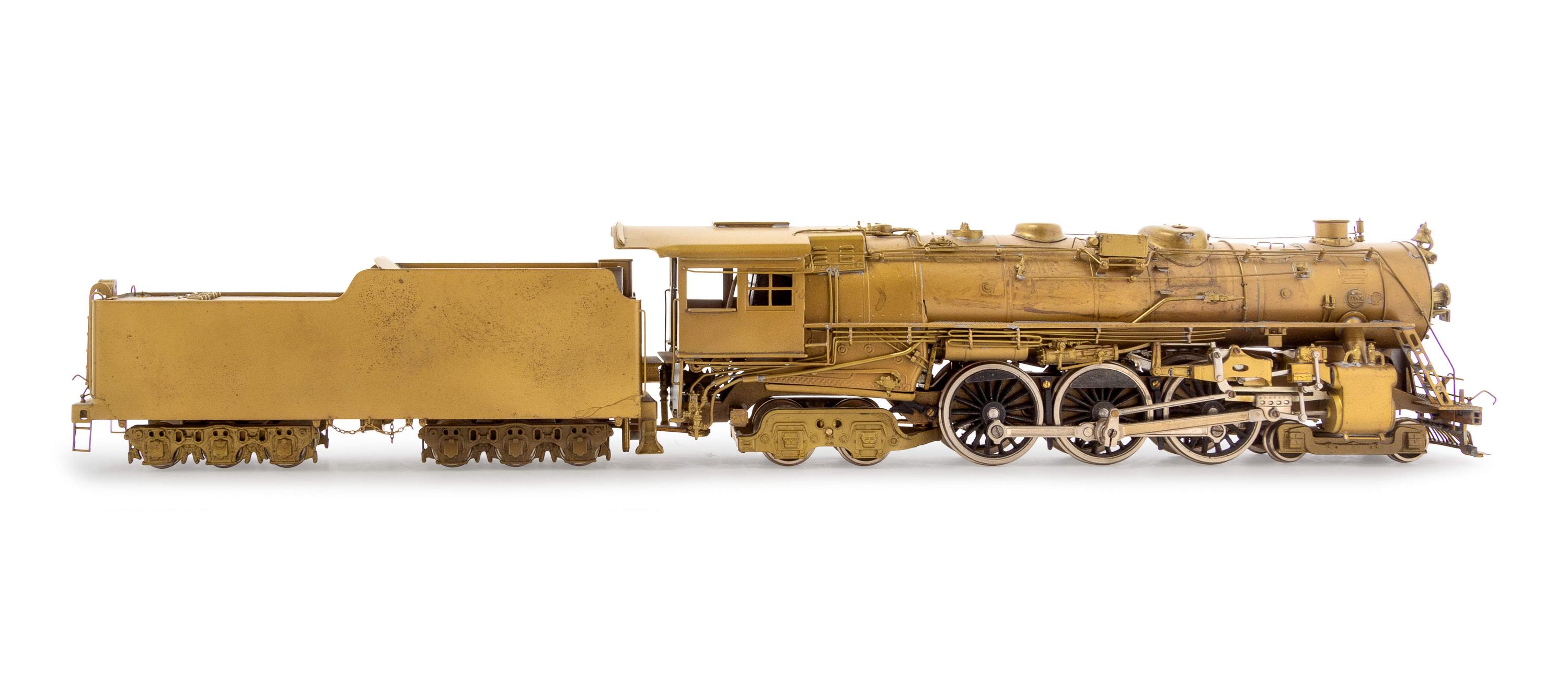 A United Scale Models Brass HO-Gauge 4-6-4 Locomotive and Tender