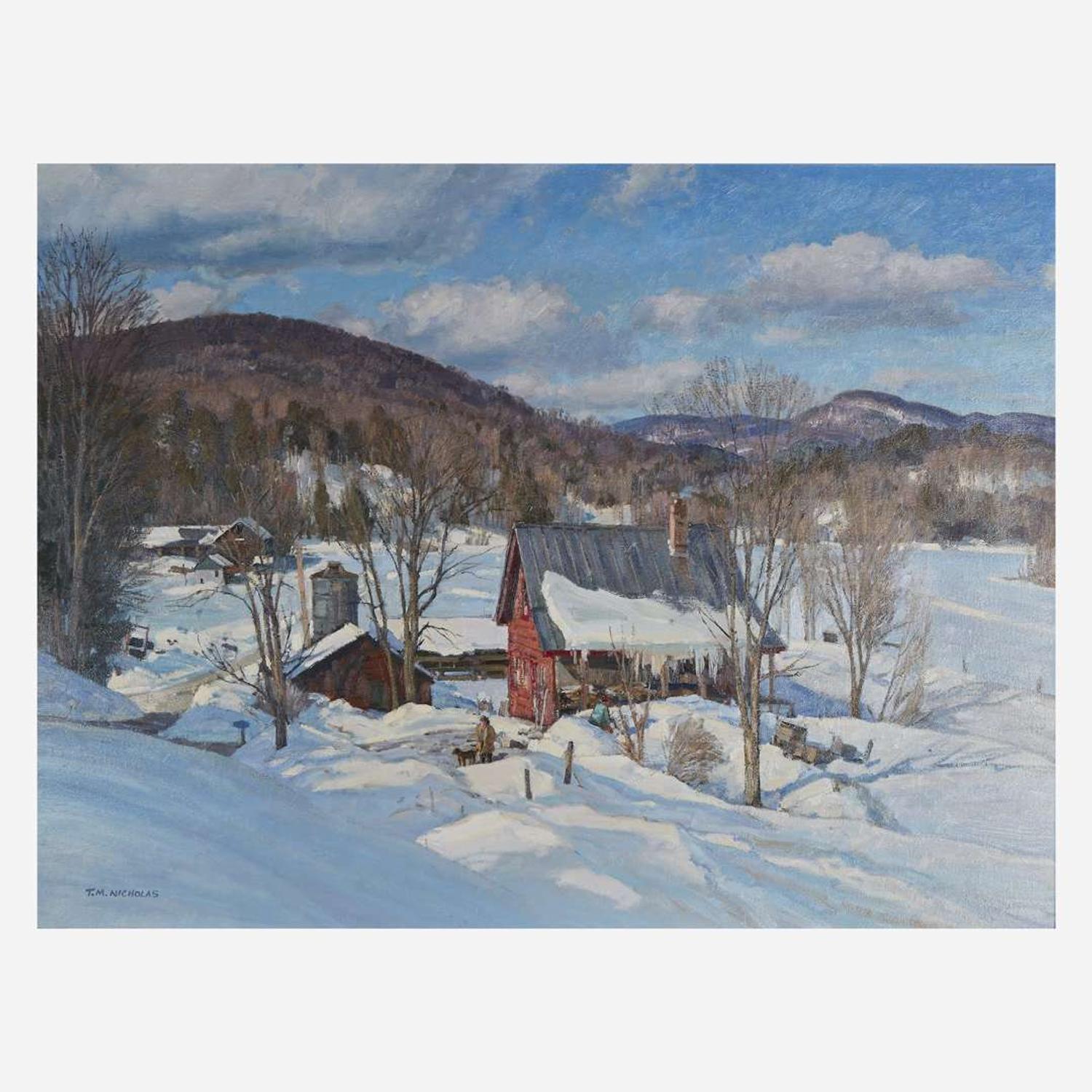 T.M. Nicholas (American, B. 1963) Valley Farm, Vermont