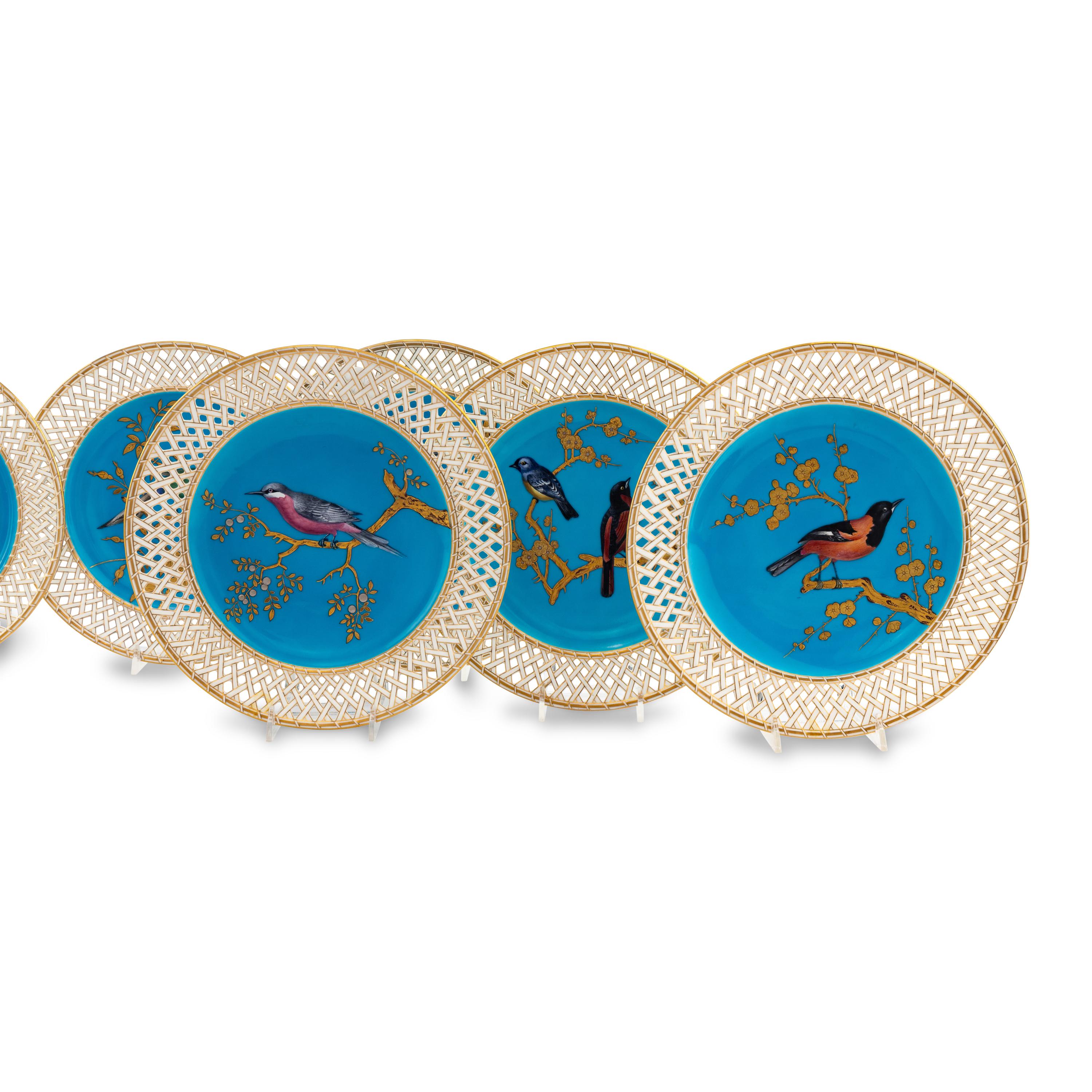 A Set of Ten Minton Porcelain Reticulated Plates