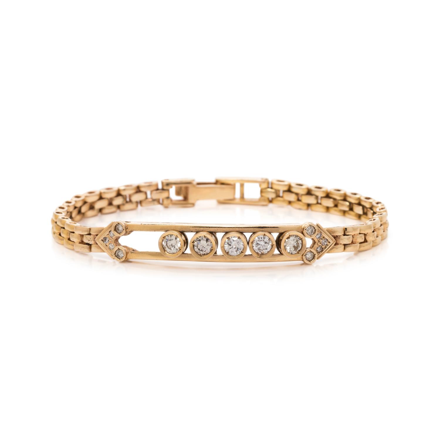 YELLOW GOLD AND DIAMOND BRACELET