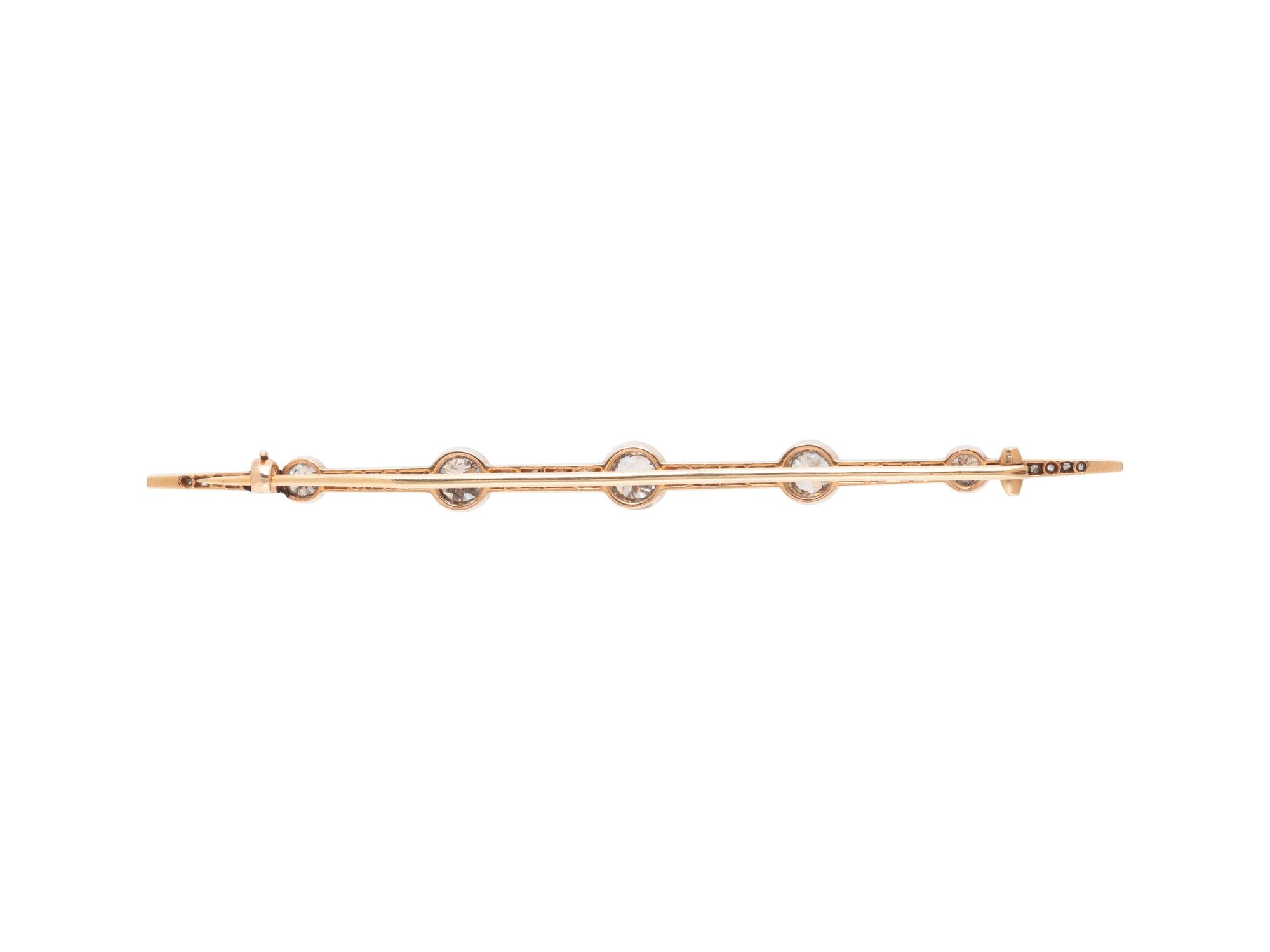 EDWARDIAN, DIAMOND BAR BROOCH