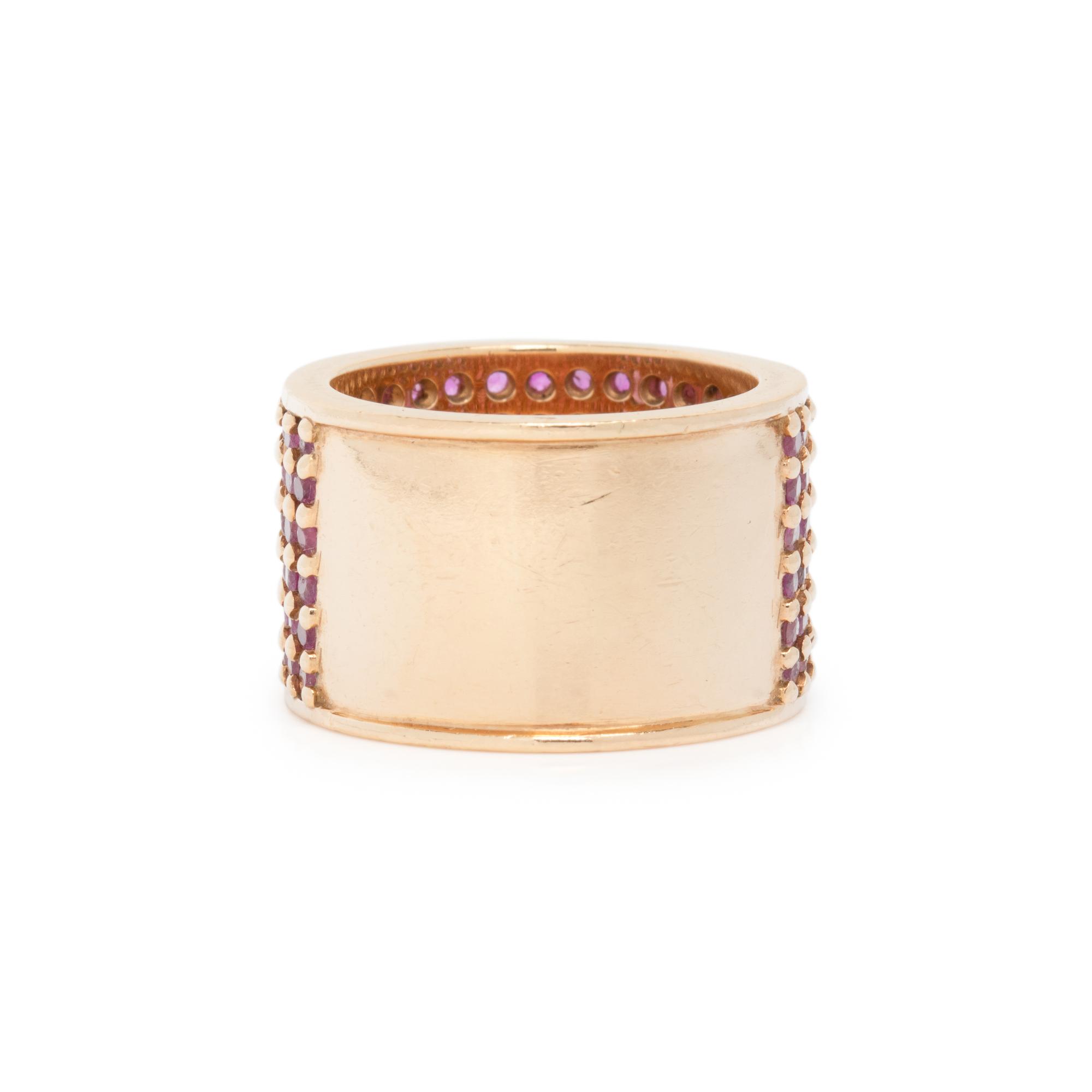 GARRARD, YELLOW GOLD AND PINK SAPPHIRE RING