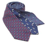 A Group of Three Hermes Blue Silk Ties, 3.25" wide; Magic trick: 4" wide.