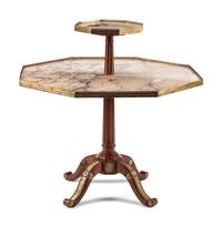 A Louis XVI Style Gilt Bronze Mounted Walnut Two-Tier Table