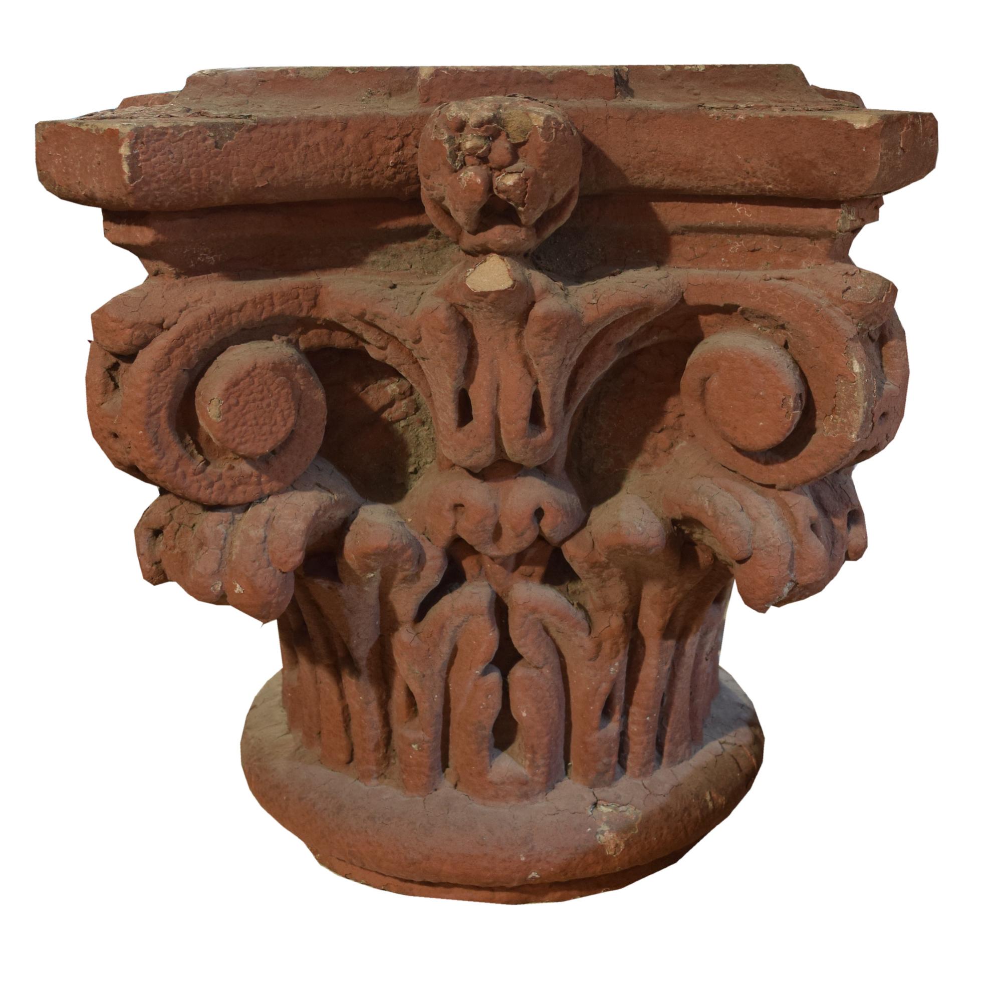 A Pair of Carved Limestone Capitals from the McCarthy Building, Chicago, IL. 19" W x 19" W x 19" H — United States, Circa 1872