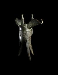 A Chinese Archaistic Bronze Jue Drinking Vessel
