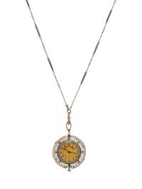 Bailey, Banks & Biddle Co., Edwardian, Diamond, Seed Pearl and Polychrome Enamel Watch Pendant