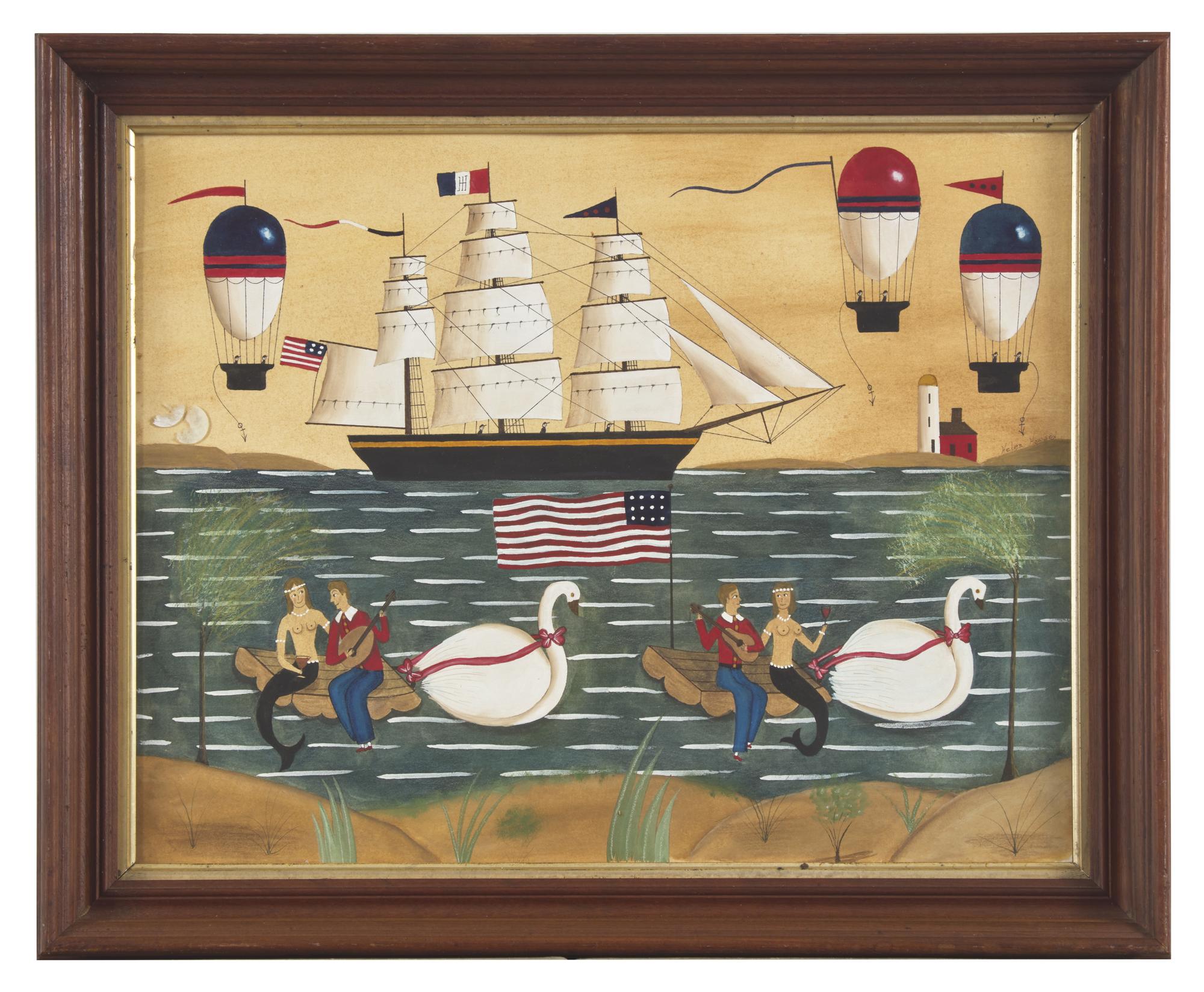 Helen Howard (American, 20th Century), A Pair of Sailors and Mermaids