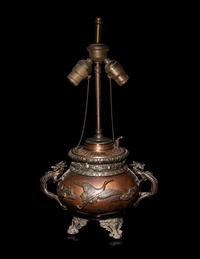Two Japanese Bronze and Mixed-Metal Vessels