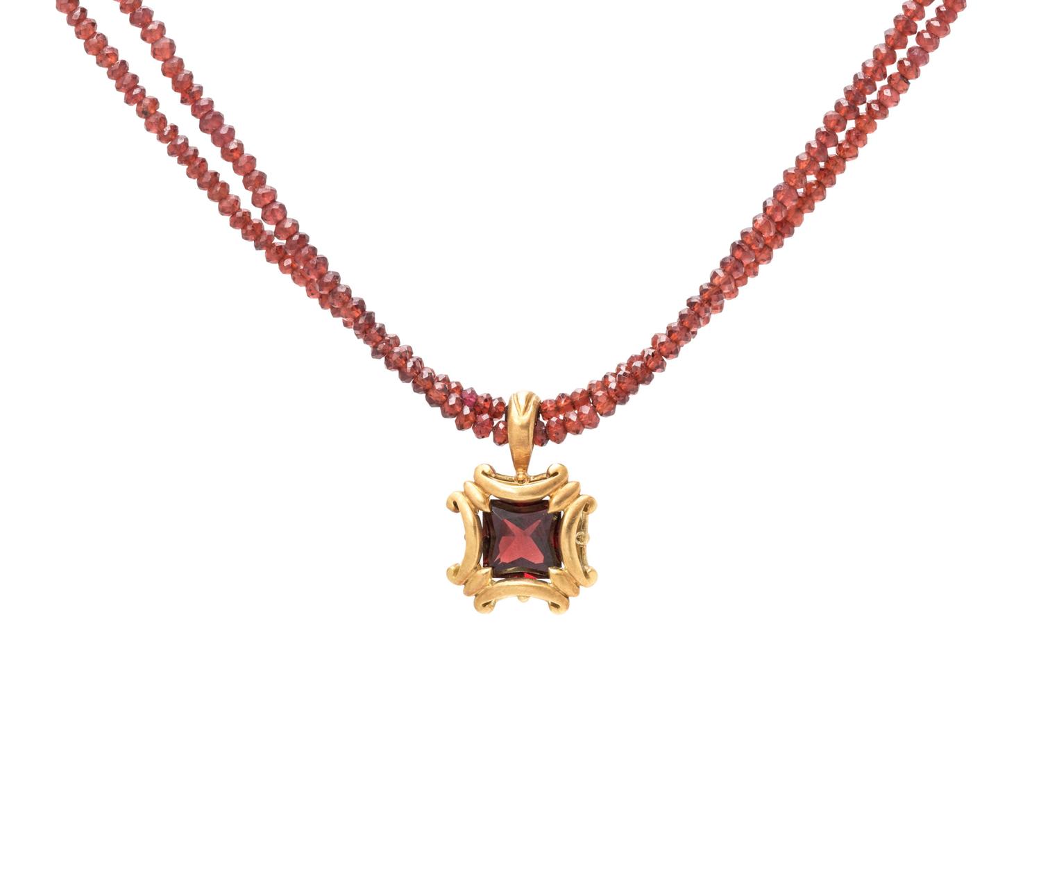 ROBIN ROTENIER, GARNET PENDANT/NECKLACE