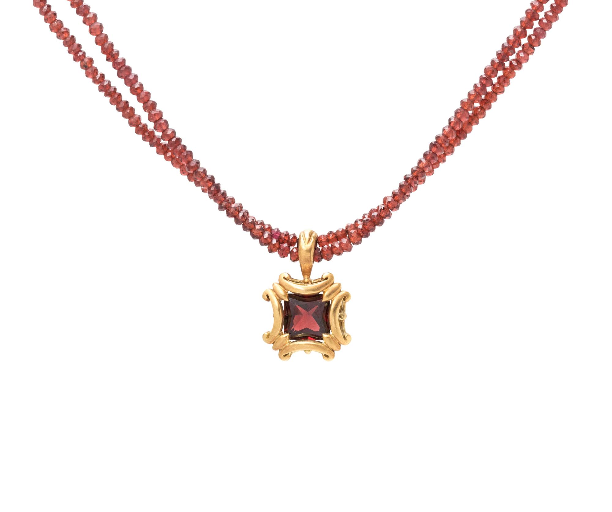 ROBIN ROTENIER, GARNET PENDANT/NECKLACE
