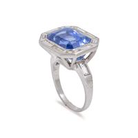 UNHEATED CEYLON SAPPHIRE AND DIAMOND RING