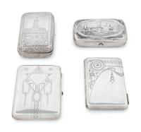 A Collection of Four Russian Silver Cigarette Cases