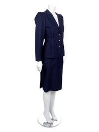 One Bill Blass Dress and Jacket, One Galanos Skirt Suit, and One Koos Ven den Akker Skirt Suit, 1970s-1980s — Sold to benefit the Art Acquisition Fund at the Indianapolis Museum of Art at Newfield.