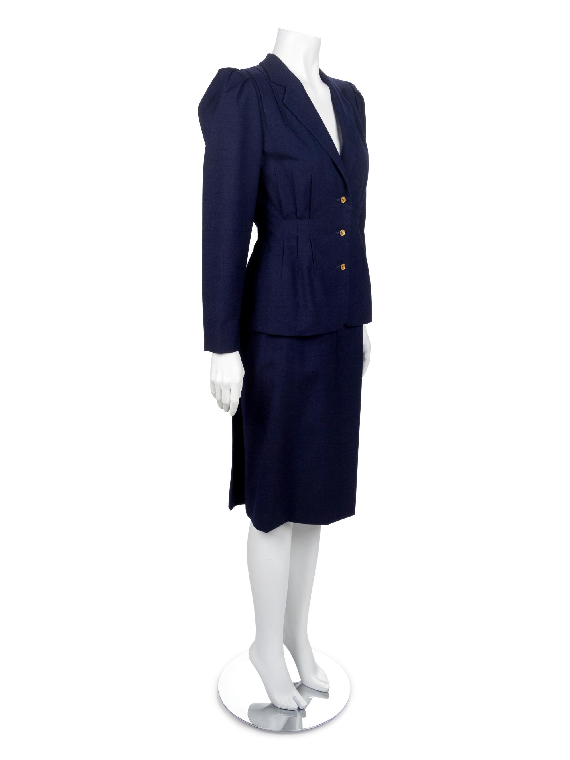 One Bill Blass Dress and Jacket, One Galanos Skirt Suit, and One Koos Ven den Akker Skirt Suit, 1970s-1980s — Sold to benefit the Art Acquisition Fund at the Indianapolis Museum of Art at Newfield.
