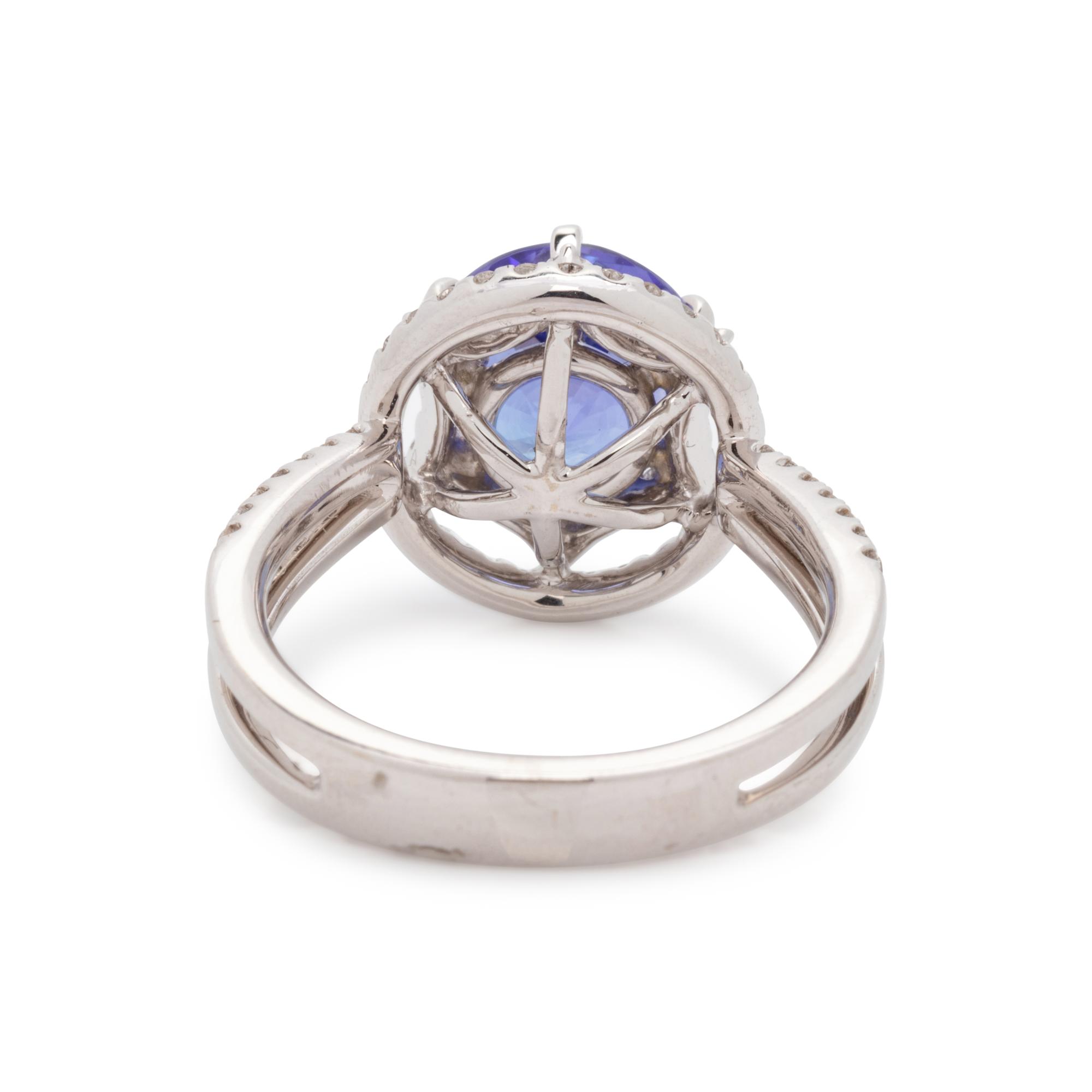 TANZANITE AND DIAMOND RING