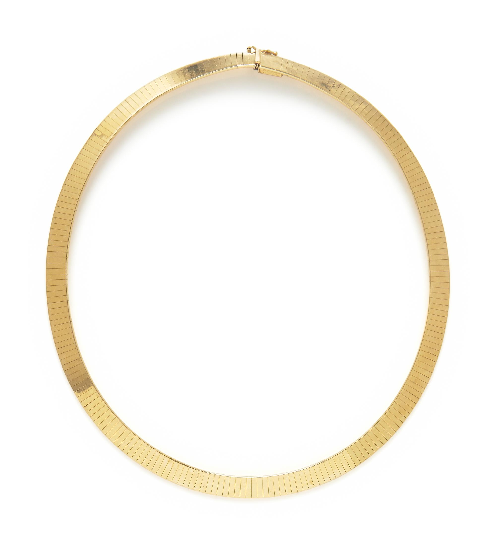 YELLOW GOLD OMEGA NECKLACE