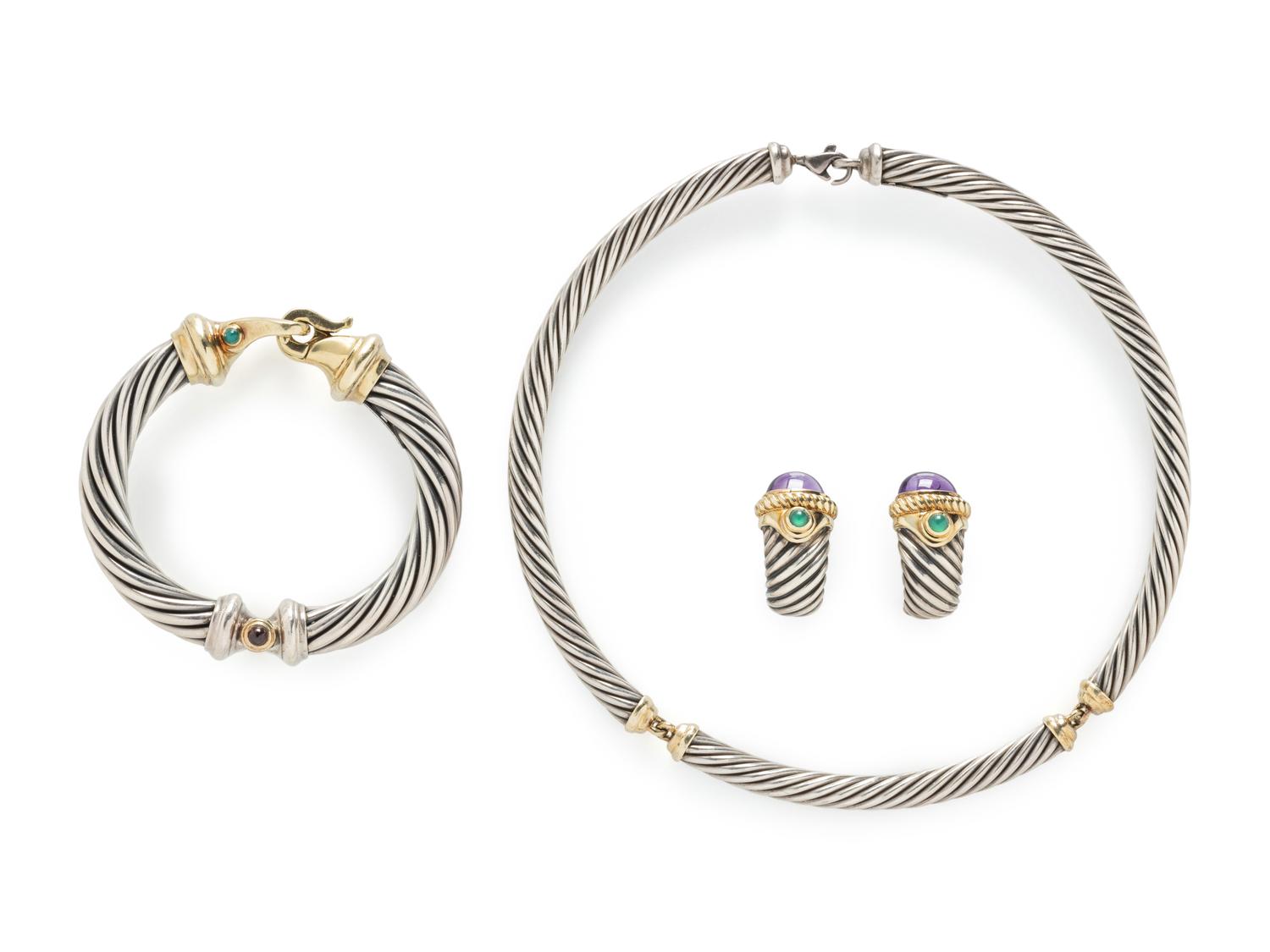 DAVID YURMAN, YELLOW GOLD, SILVER AND MULTIGEM SUITE