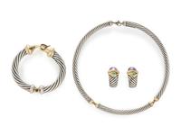 DAVID YURMAN, YELLOW GOLD, SILVER AND MULTIGEM SUITE