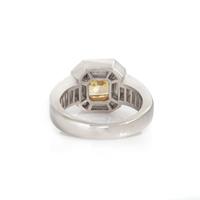 FANCY INTENSE YELLOW DIAMOND AND DIAMOND RING