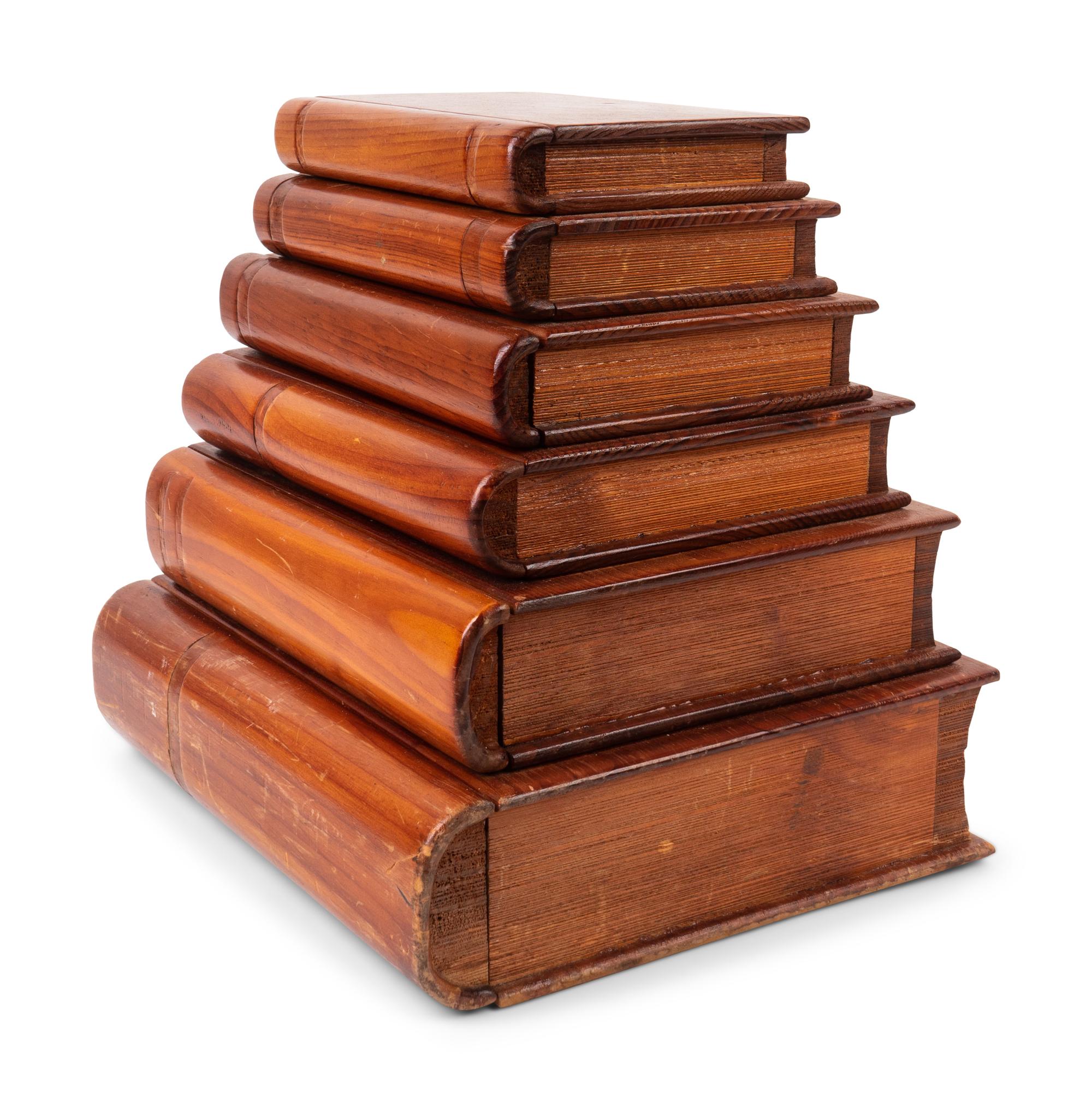 A Stack of Pine Book-Form Boxes — 20TH CENTURY