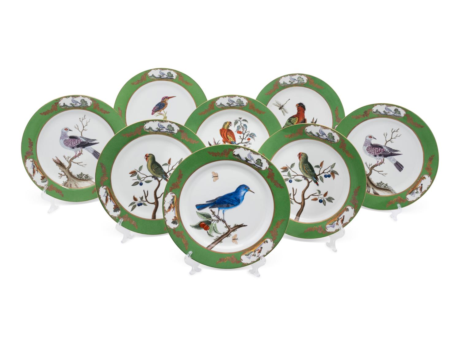 A Set of Eight Chelsea House Porcelain Cabinet Plates