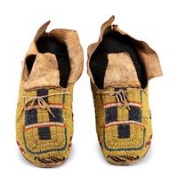 Cheyenne Beaded Hide Moccasins