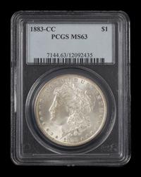 A United States 1883-CC Morgan Silver Dollar Coin