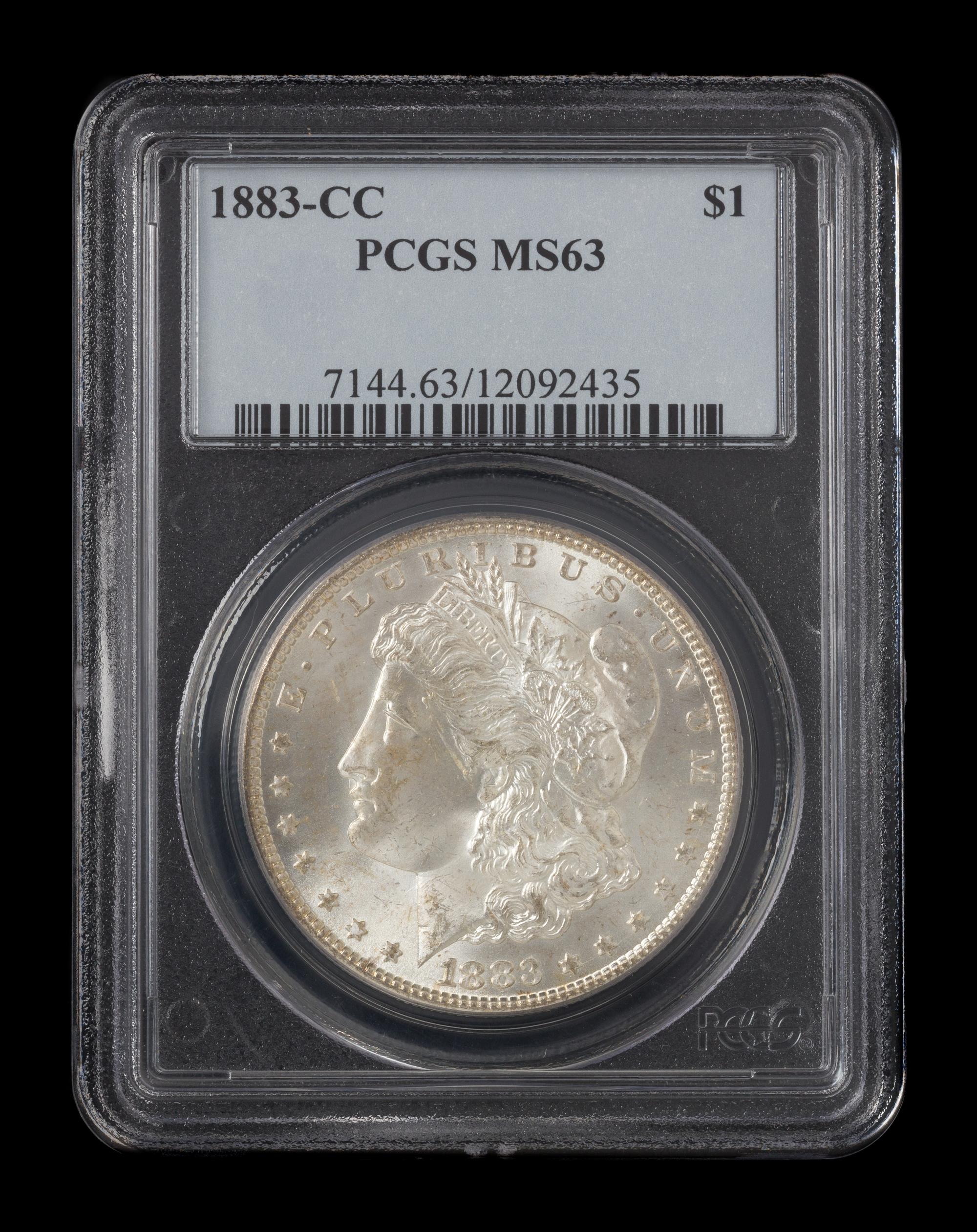 A United States 1883-CC Morgan Silver Dollar Coin