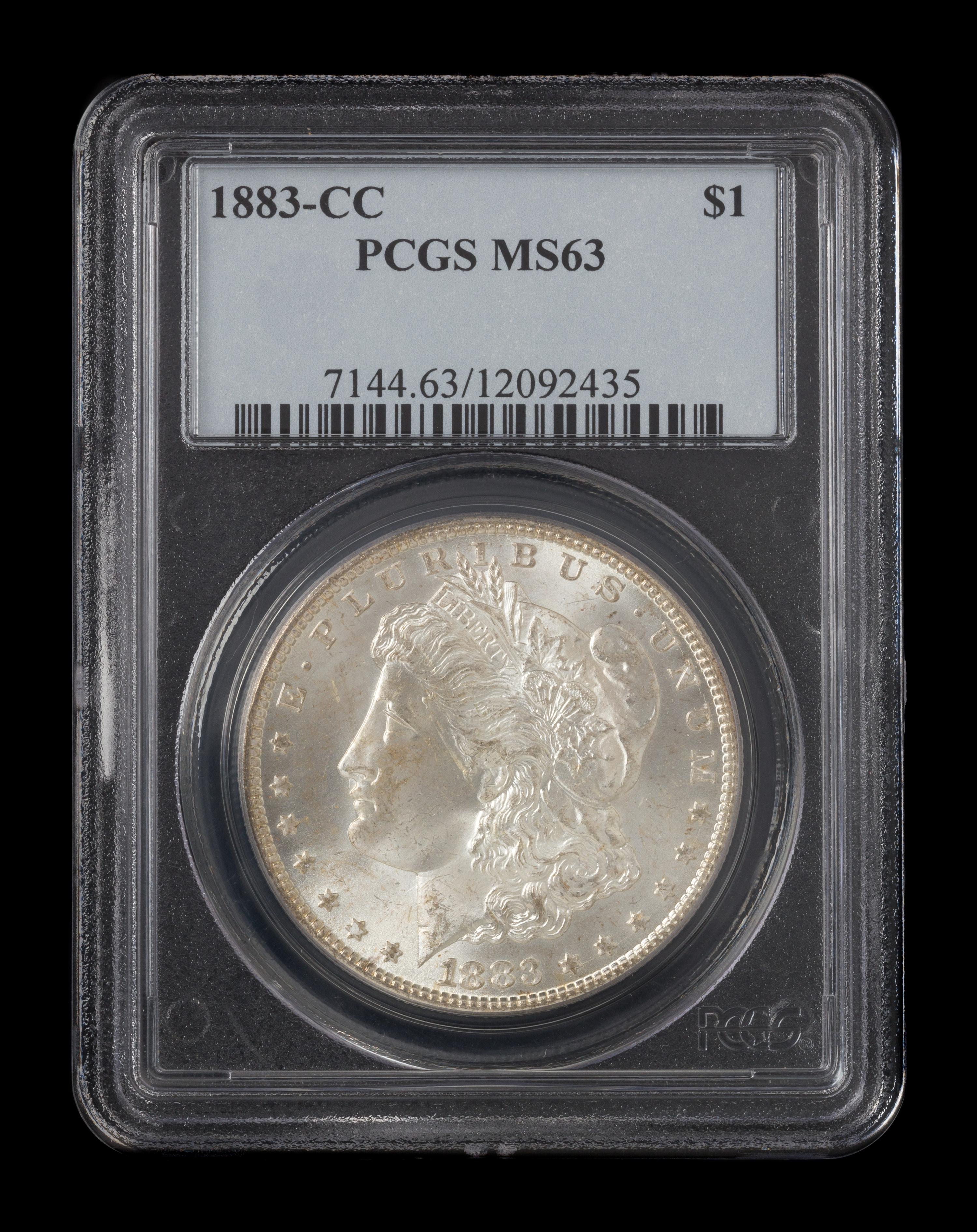 A United States 1883-CC Morgan Silver Dollar Coin