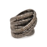 Colored Diamond and Silver Ring
