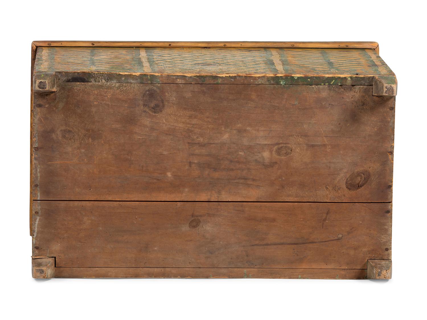 A Yellow and Green Painted Pine Blanket Chest, 19th Century