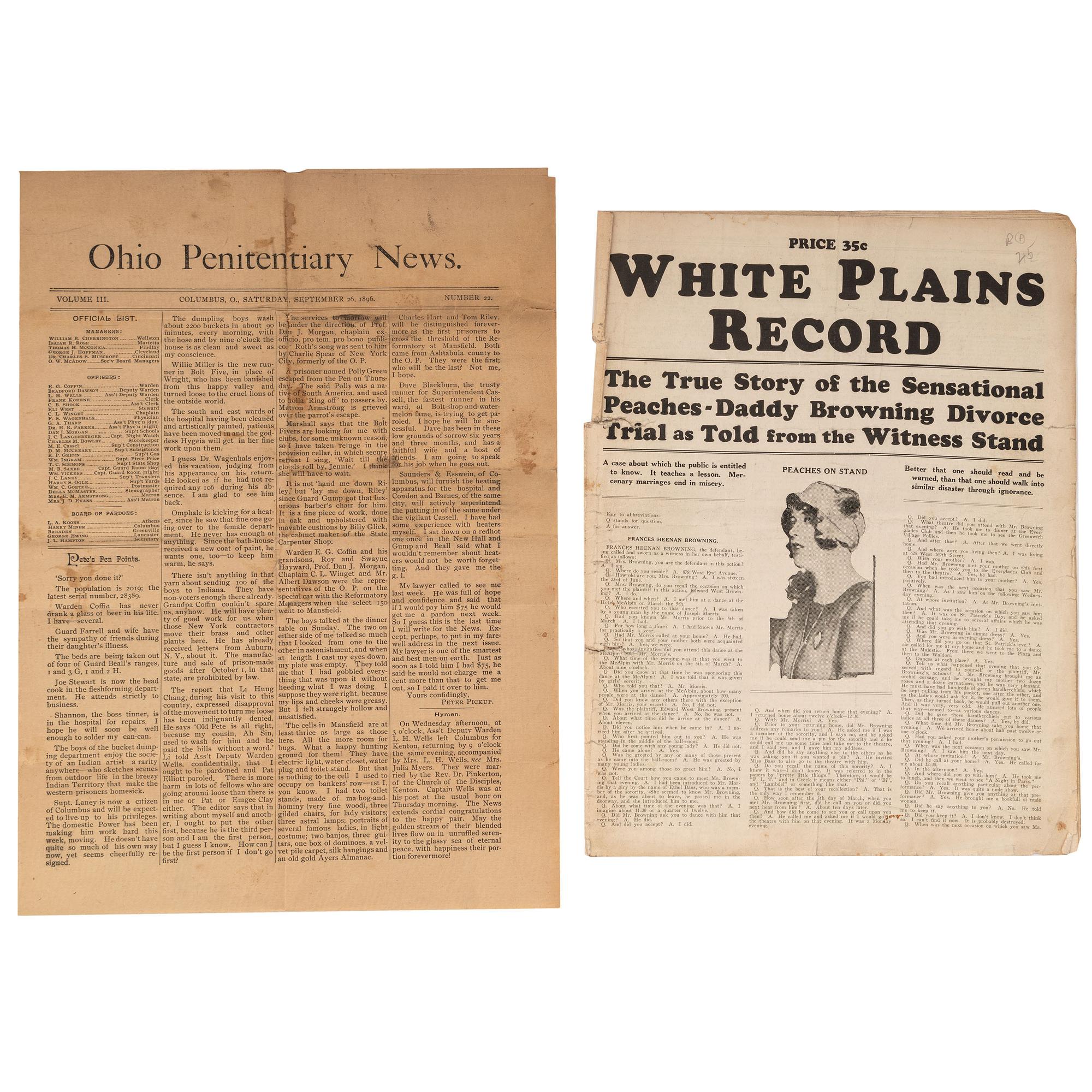 [CRIME AND PUNISHMENT]. A group of 5 items related to law enforcement, including Patty Hearst FBI wanted poster.