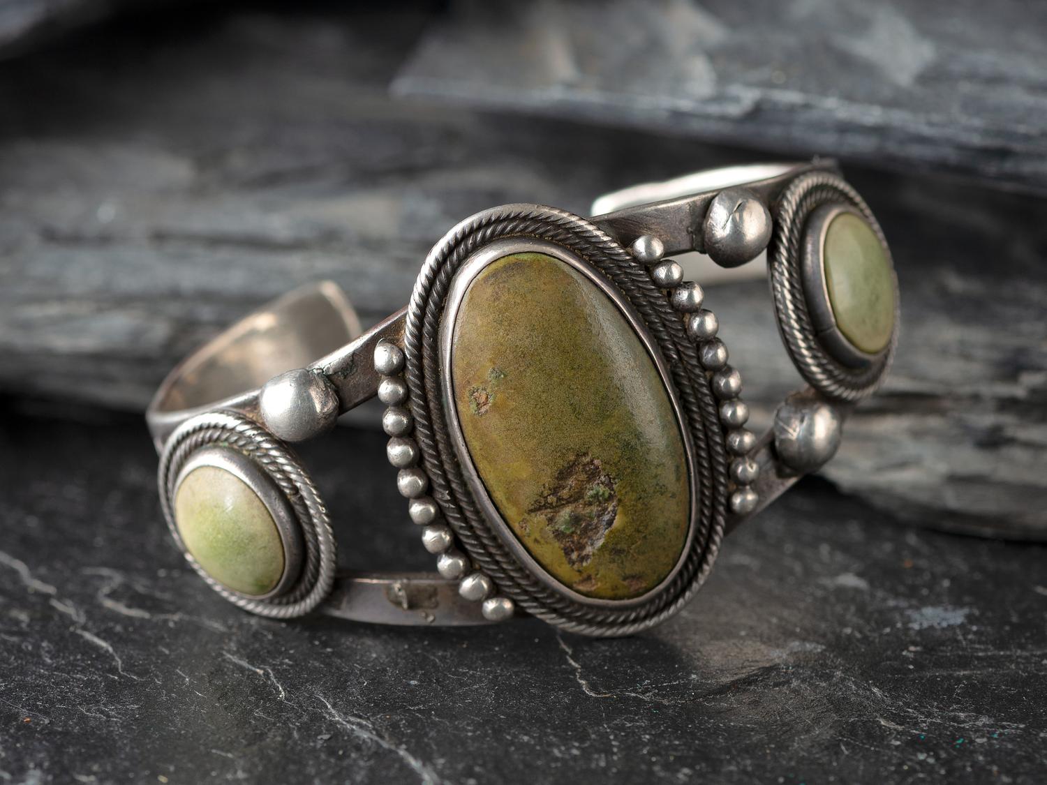 Navajo Silver and Turquoise Cuff Bracelet