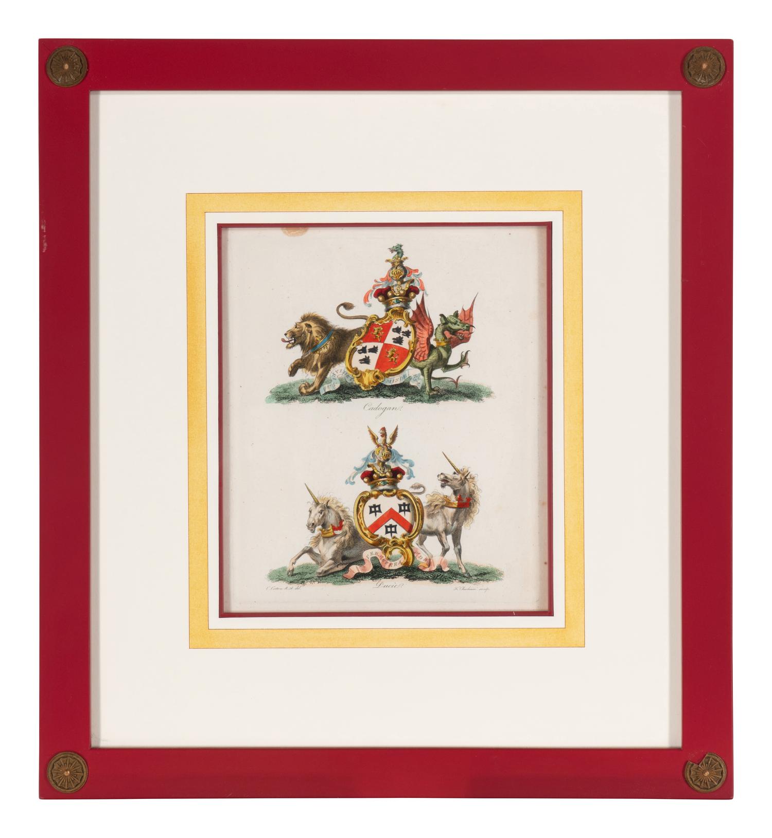 A Set of Ten English Engravings of Coats of Arms