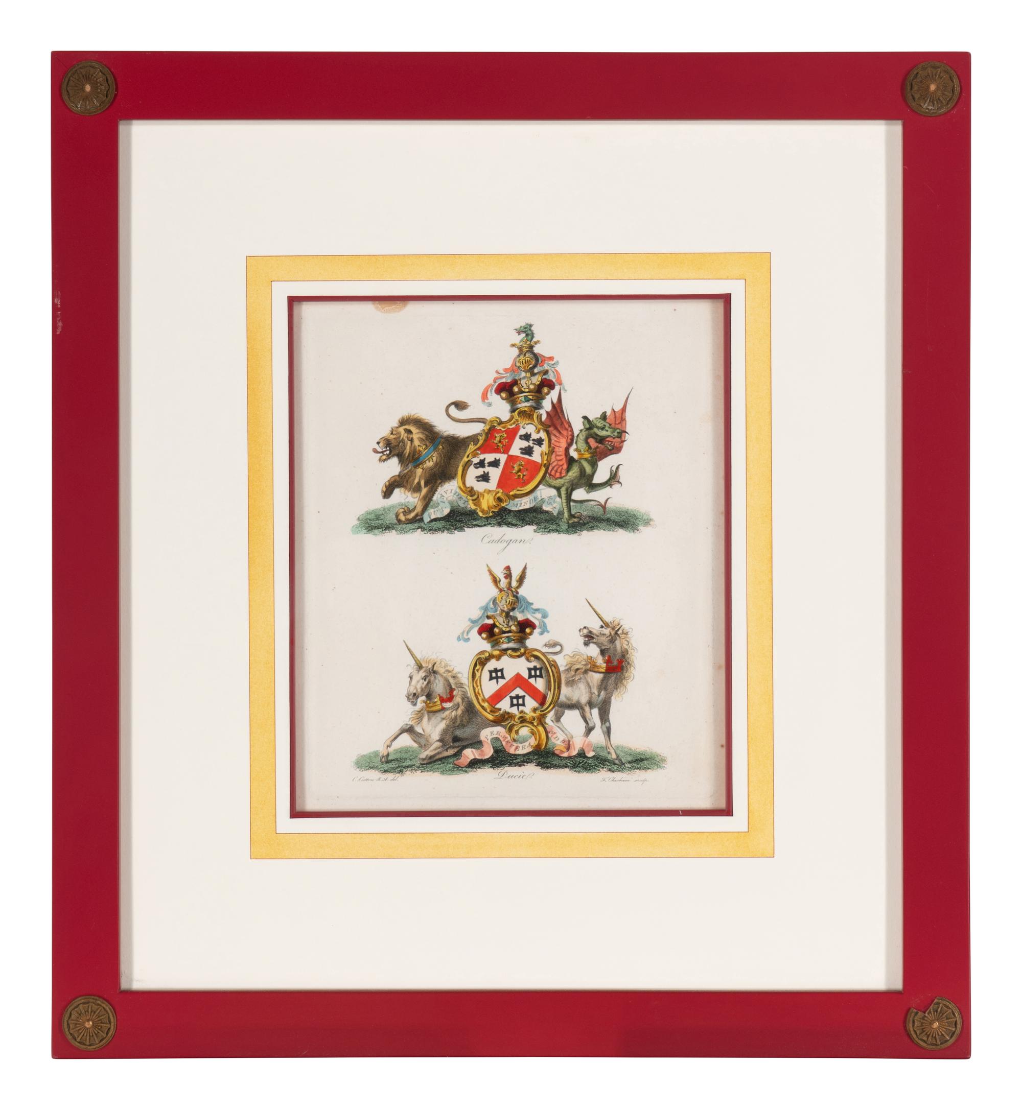 A Set of Ten English Engravings of Coats of Arms