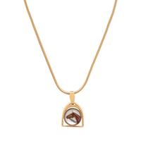 YELLOW GOLD AND ESSEX CRYSTAL HORSE PENDANT/NECKLACE