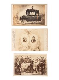 [LINCOLNIANA]. A group of engraved CDVs featuring Abraham Lincoln, Ulysses S. Grant, and families.