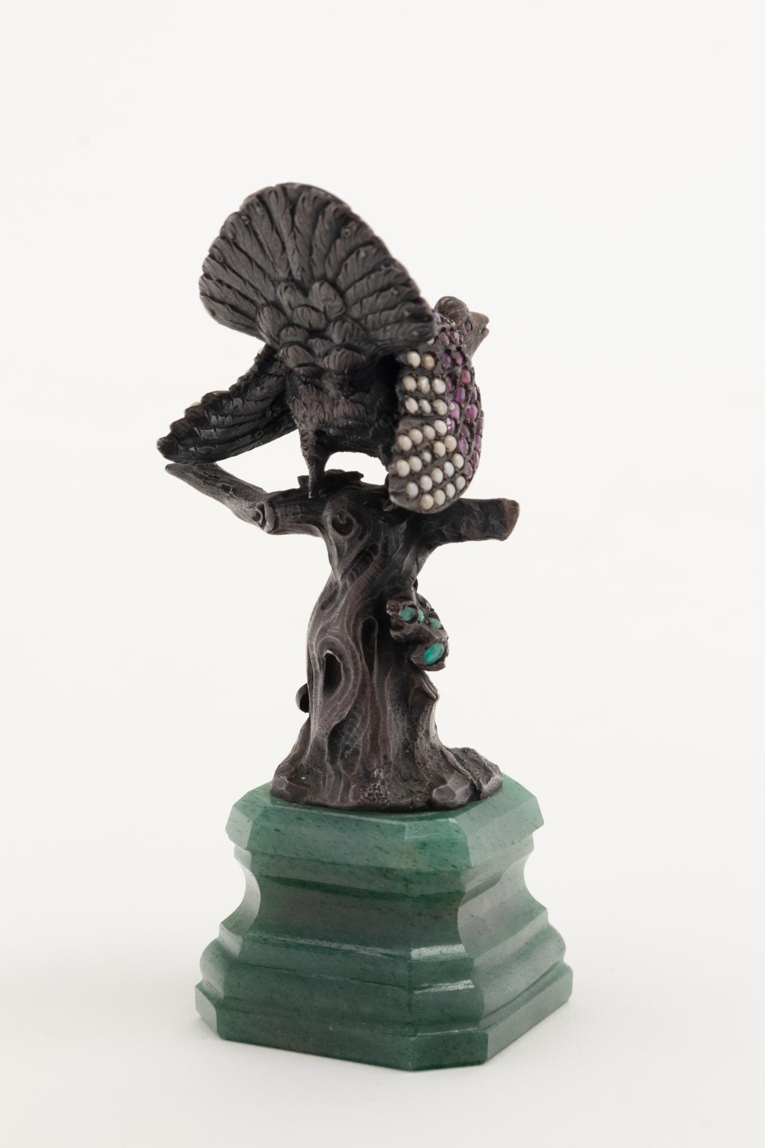 A Continental Silver, Pearl and Hardstone Inset Figure